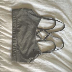 Small gray Nike Dri-Fit sports bra.